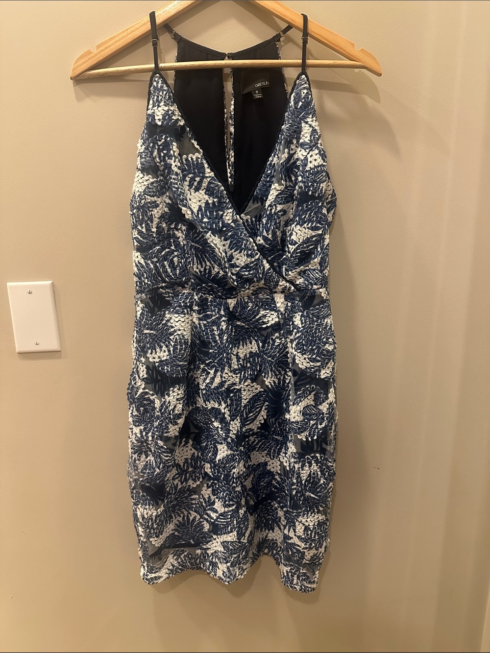 Greylin Navy and White Mini Dress